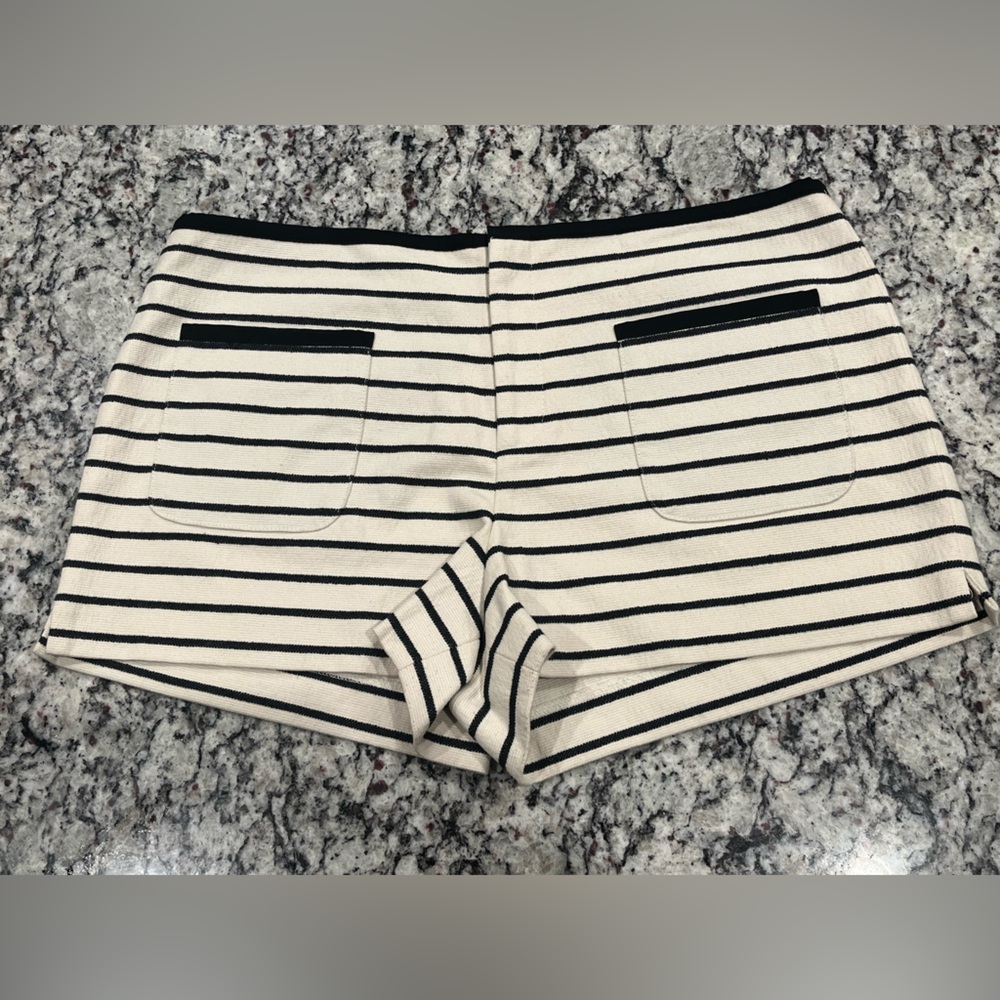 RACHEL Rachel Roy Black and Cream Striped Women Shorts